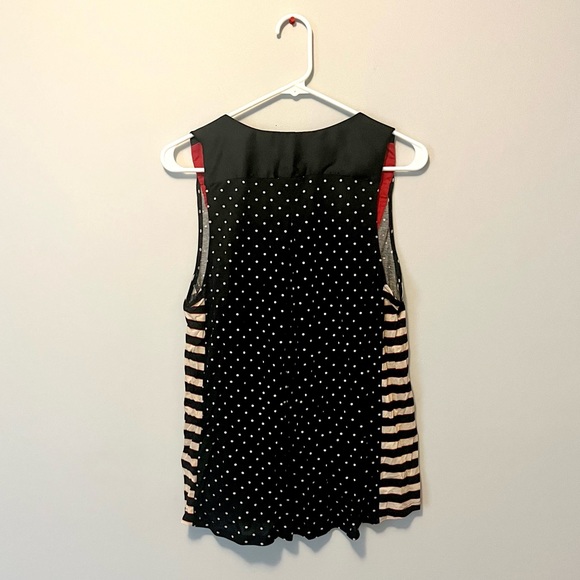 🍭 3/$30 Anthropologie colorful embroidered top stripes & polka dot print - Picture 11 of 15